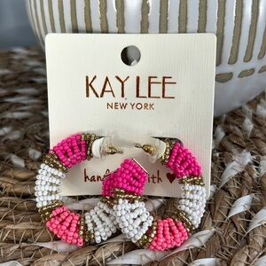 New! Kaylee New York handmade beaded hoop earrings